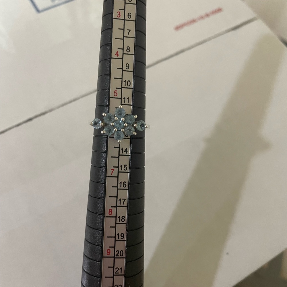 SS Blue Topaz Cocktail Ring - Picture 4 of 7